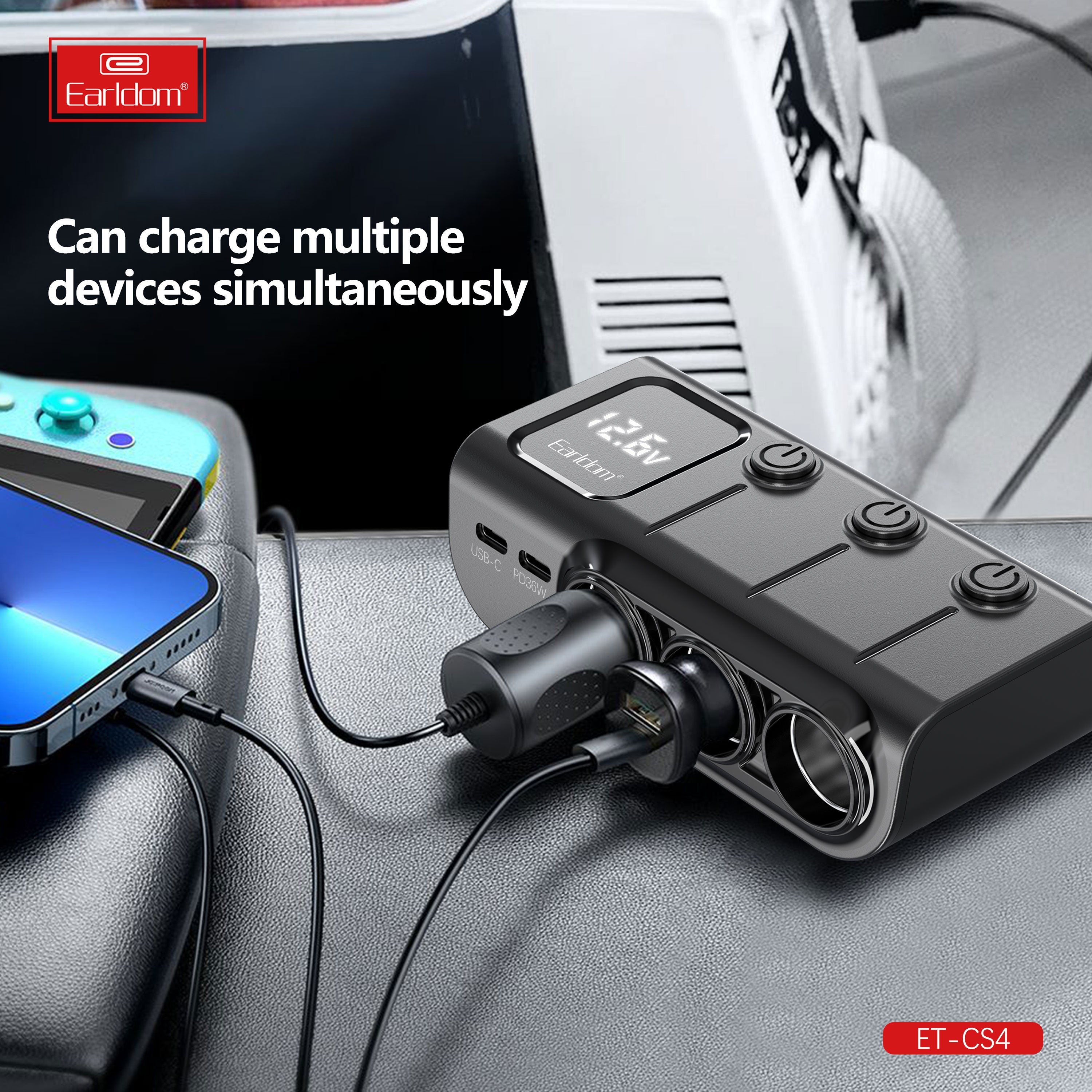 120W 3USB+2PD 3socket display current ET-CS4 120W 3USB+2PD 3socket display current ET-CS4